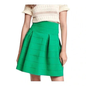 H&M TEXTURED‎ A-LINE BUBBLE SKIRT Y2K GREEN WOMEN'S SIZE SMALL